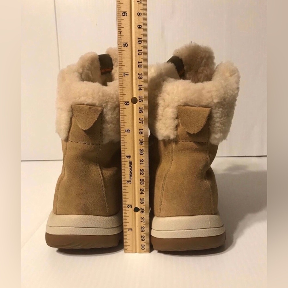 Timberland tan suede lace up boots genuine leather winter shoes women size 10 M - Picture 6 of 11